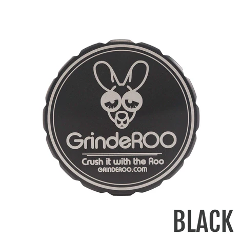 GrindeROO 4 Piece 63mm Metal Herb Grinder - BLACK