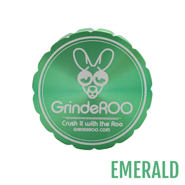 GrindeROO 4 Piece 63mm Metal Herb Grinder - EMERALD