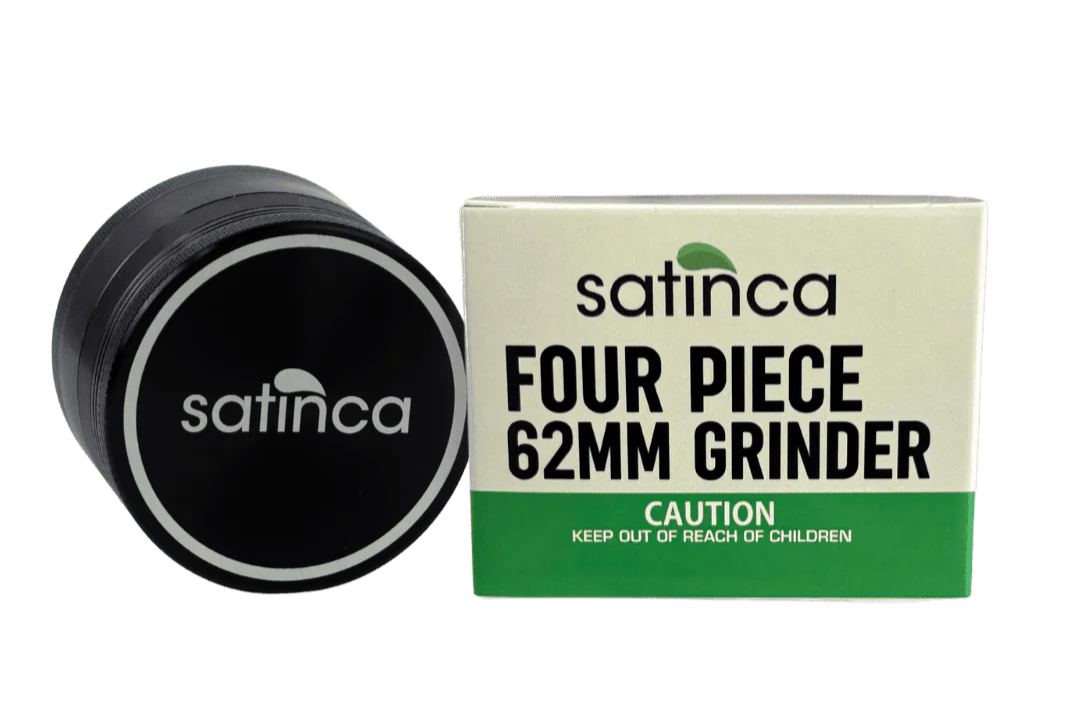 Satinca 4 Piece 62mm Metal Herb Grinder - Black